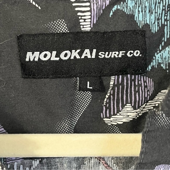 Molokai Surf Co. Casual Blue and White Tropical Hawaiian Floral Print Shirt - Picture 2 of 4